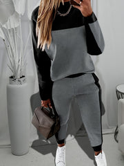  Colorblock Long Sleeve Top & Pants Set