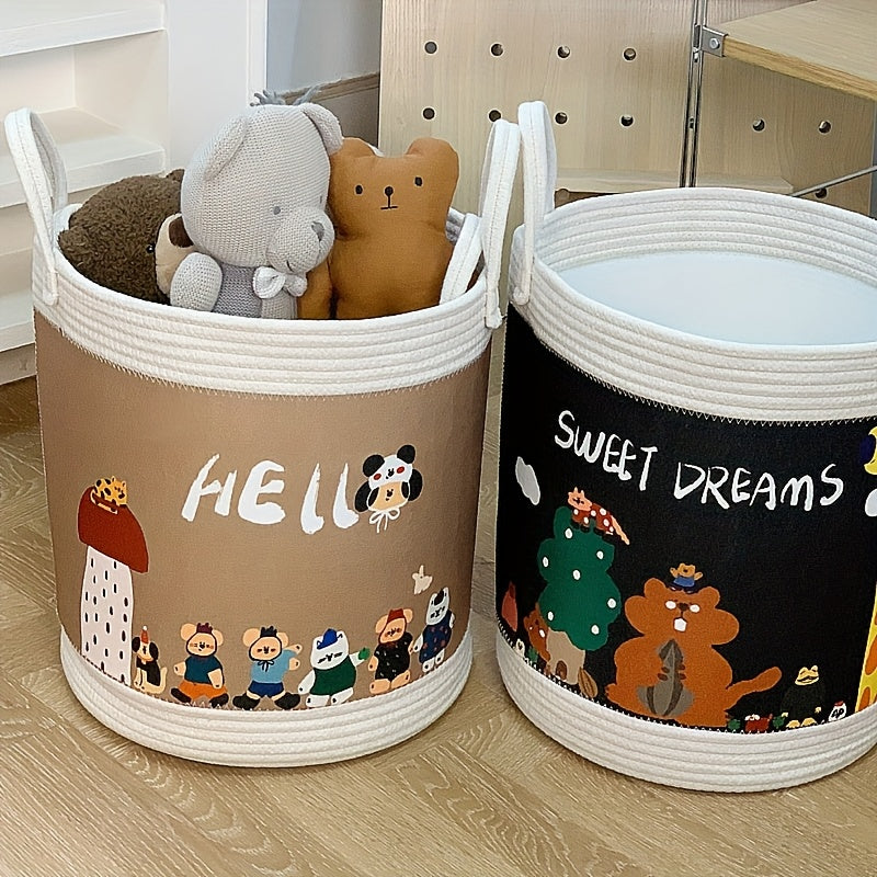 Large Capacity Fabric Space Themed Laundry Hamper with Squirrel