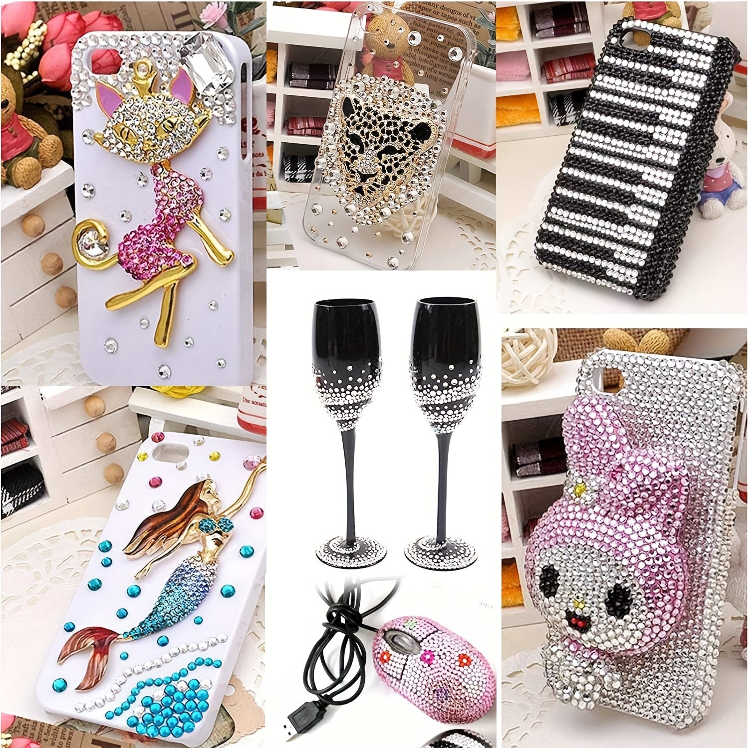 900pcs Rhinestone Stickers 15 Colors DIY Face Nail Makeup 3mm 4mm
