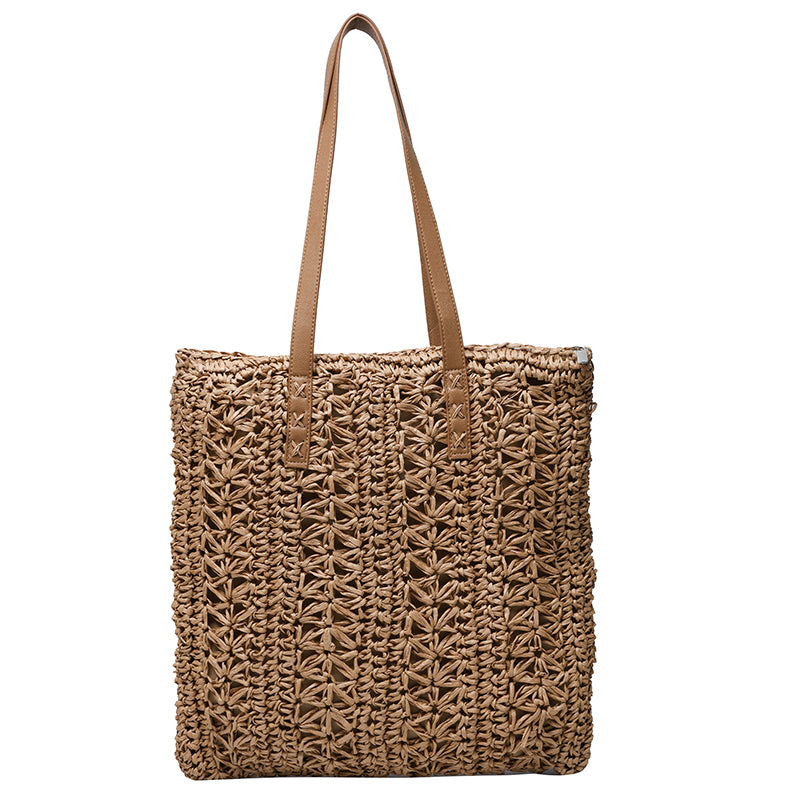 Summer Straw Beach Tote Bag Large Capacity Shoulder Handbag