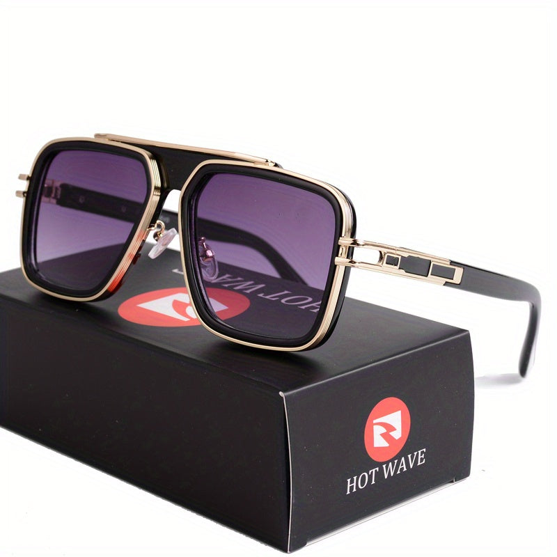 Vintage Men's Square Driving Sunglasses UV400 With Case