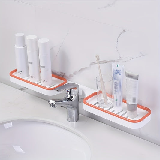 Foldable Dual Purpose Corner Shelf - Bathroom Storage and Shampoo Holder