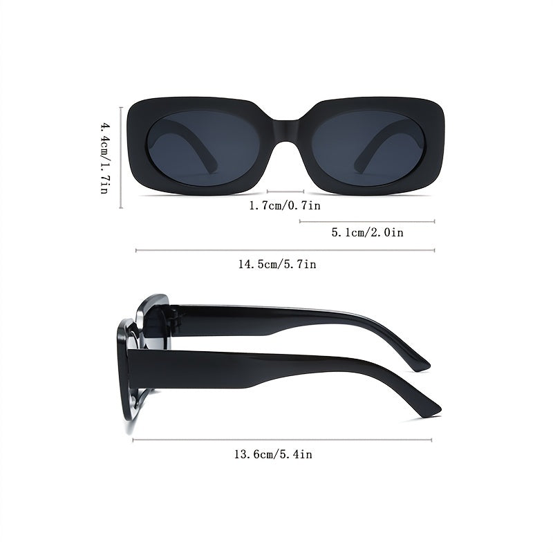 Y2K Candy Sunglasses Rectangle Hiphop Travel Shades UV400