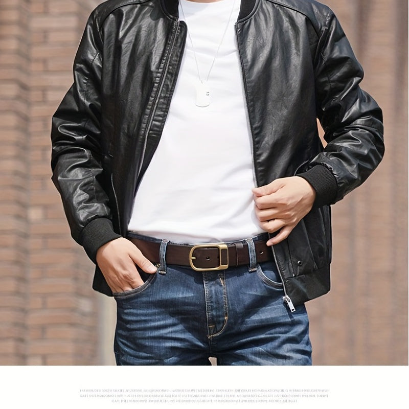 Men's Leather Belt Buckle for Business Pants