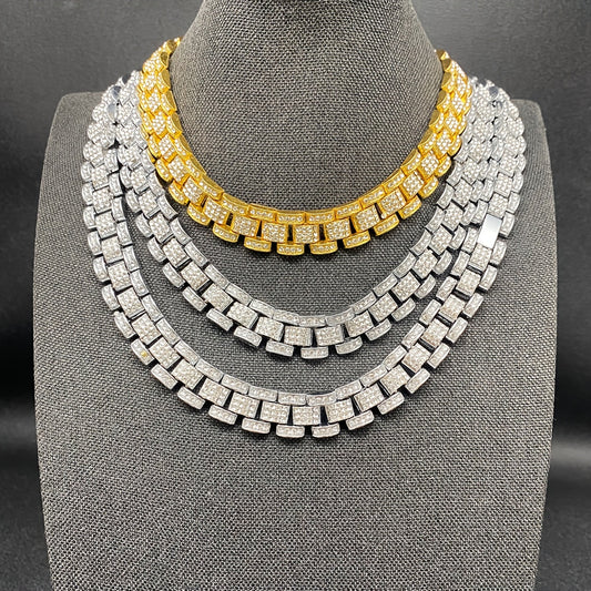 Hip Hop Cuban Link Chain Bracelet Men Necklace Jewelry