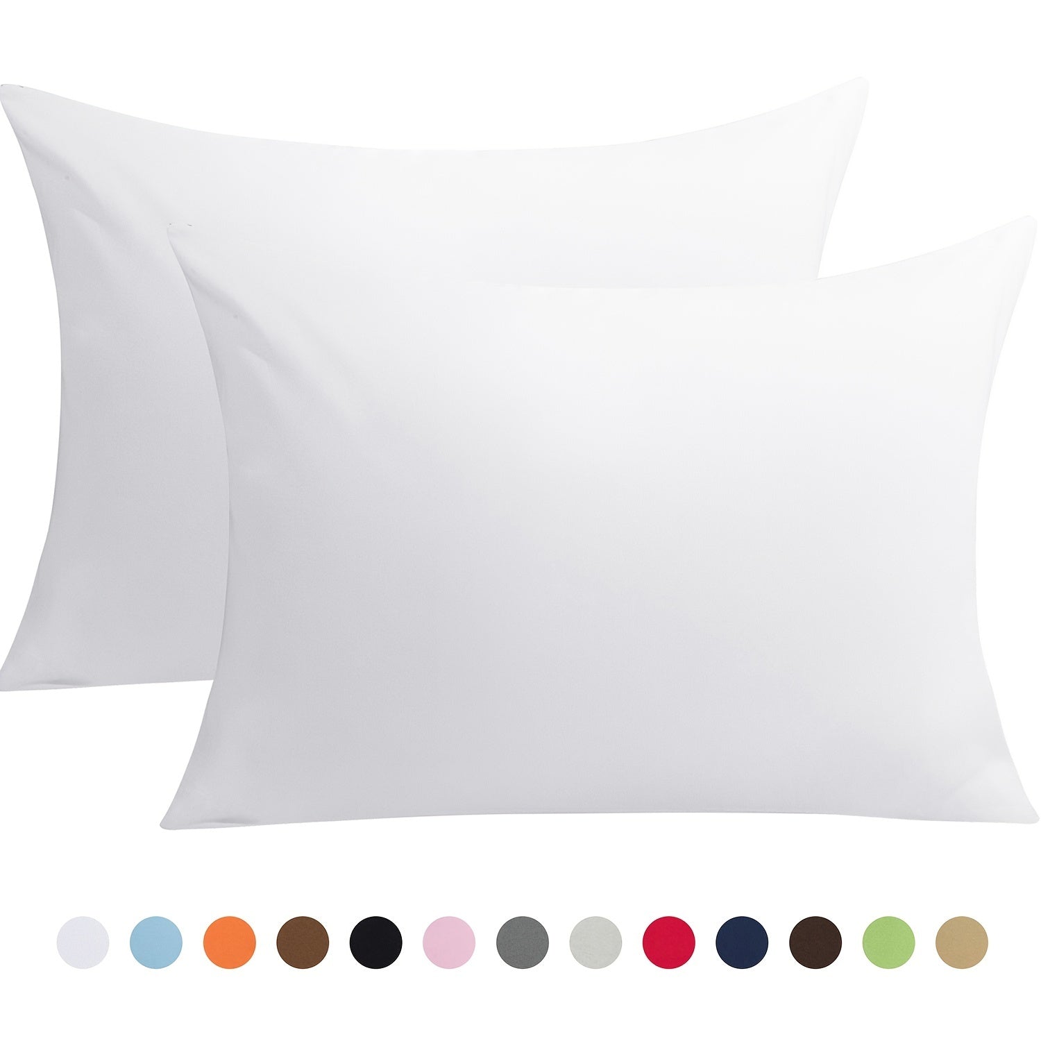 Microfiber Pillowcases Pair Envelope Closure Solid Pillow Caces