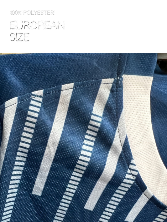 Japan Letter Print Striped Soccer Fans Jersey Crew Neck Short Sleeve