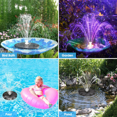 1pc LED Solar Fountain for Birdbath
