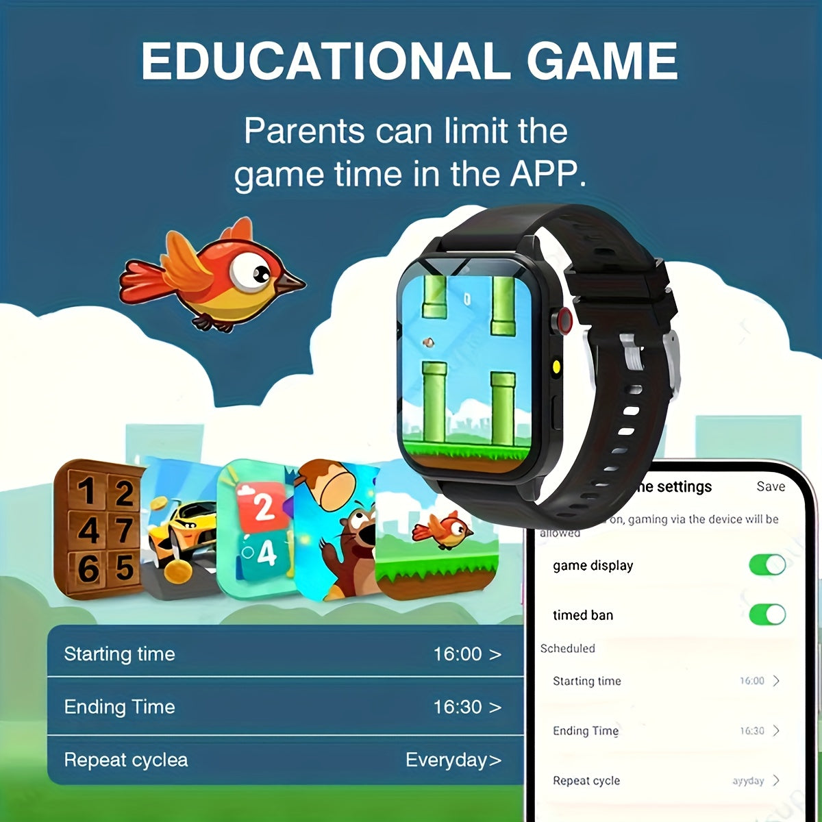 Kids Smart Game Watch with Camera 18 Built in Games Calculator Calendar
