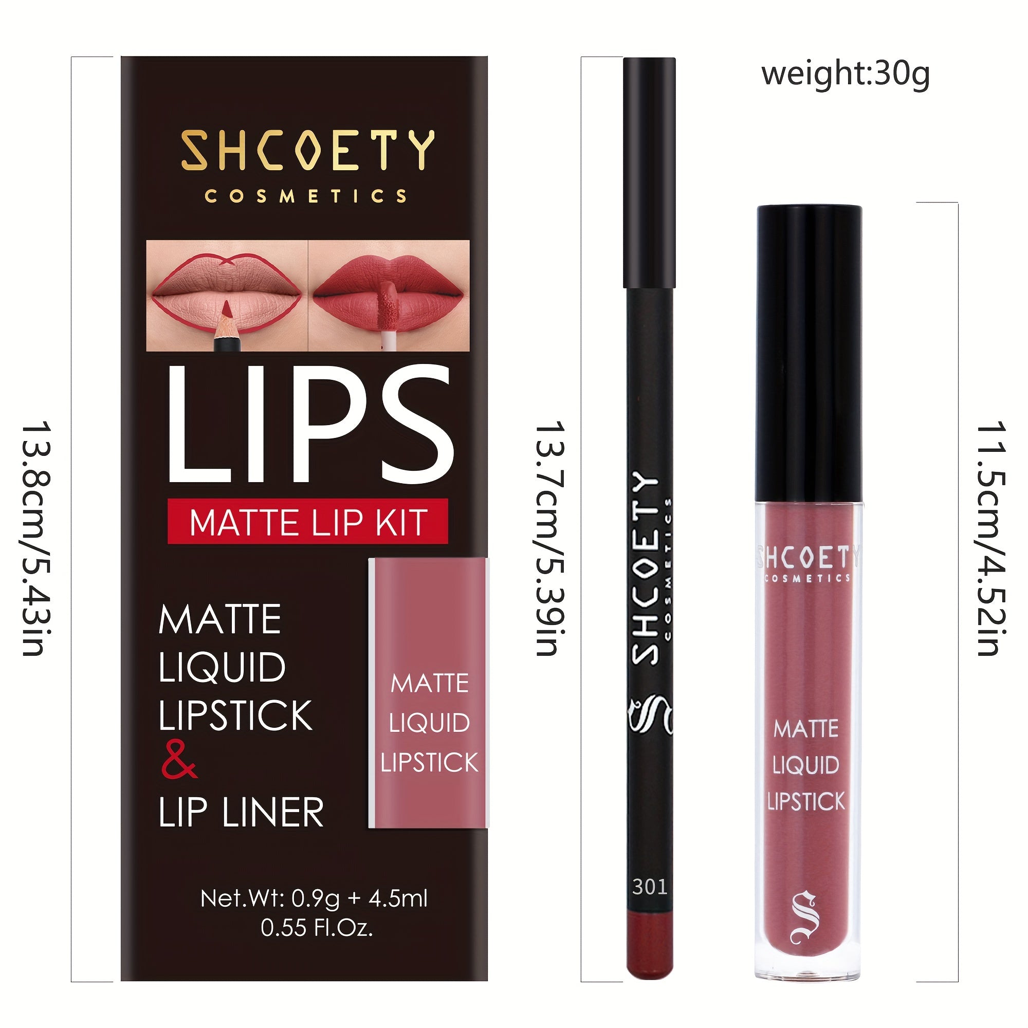 2-in-1 Lipliner & Lip Glaze Set Waterproof Sweat Resistant
