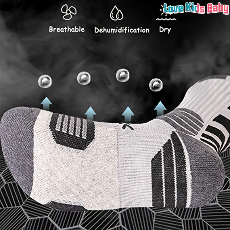 Kids Soccer Socks Long Short Sports Sweat Absorbent Breathable Size 32 37