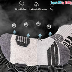 Kids Soccer Socks Long Short Sports Sweat Absorbent Breathable Size 32 37