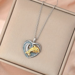Love Pendant Necklace Dolphin Necklace Men's Anniversary Gift