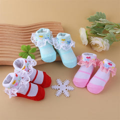 6 Pairs Ruffled Lace Toddler Socks for Little Princess