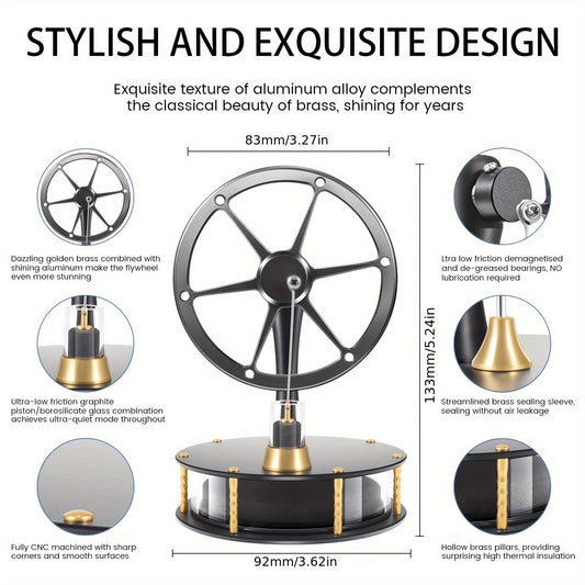 Durable Stirling Engine Puzzle with Brass and Aluminum Parts