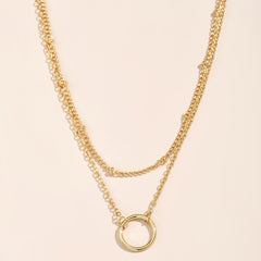Dainty Chain Necklace for Women - Hollow Round Adjustable Neck Chain