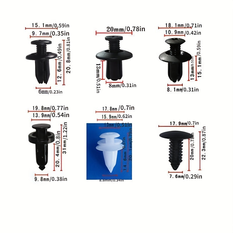 100pcs Mixed Car Buckle Fastener Set for Automotive Furniture Industry