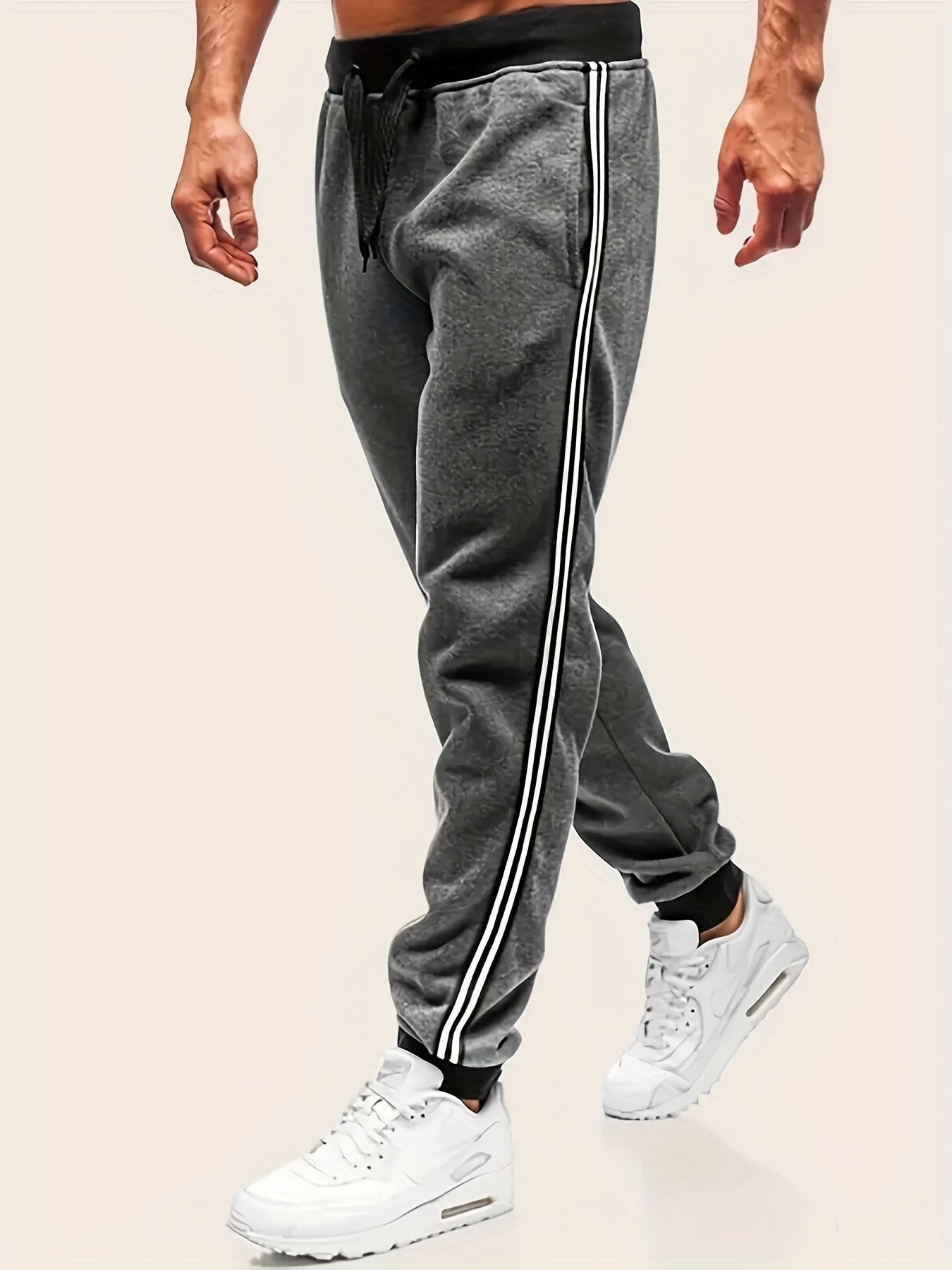 Men's Zipper Pocket Joggers Casual Loose Fit Pants