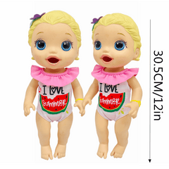 Watermelon Pattern Jumpsuit Swimsuit Doll Clothes for 25-30 Alive Dolls