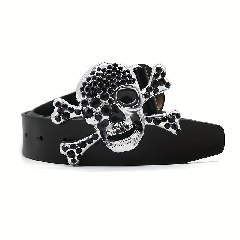 Rhinestone Inlaid Skull Rivet Belt Punk Y2K Hip Hop Gothic Belt