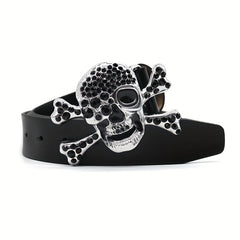 Rhinestone Inlaid Skull Rivet Belt Punk Y2K Hip Hop Gothic Belt