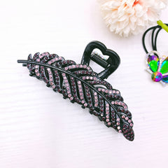 Tree Leaves Rhinestone Hair Claw Non Slip Barrettes