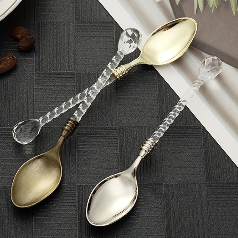 Crystal Handle Coffee Spoon Stirring Dessert Tea Tableware Kitchen Supplies