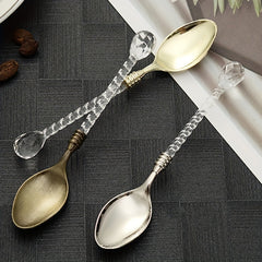 Crystal Handle Coffee Spoon Stirring Dessert Tea Tableware Kitchen Supplies