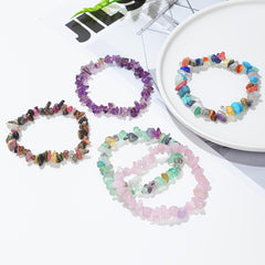 Natural Stone Crystal Gravel Bracelet Citrine Hand String Elastic Bracelet