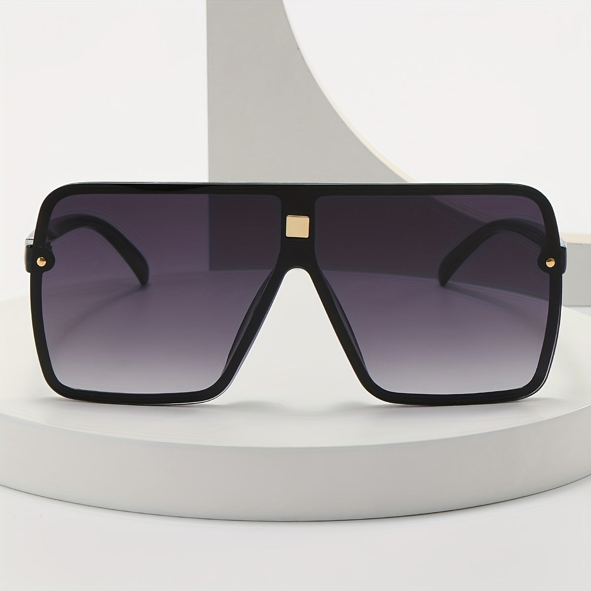 Y2K Oversized Square Sunglasses Gradient Lens Rivet Decor Glasses UV400