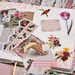 200pcs Vintage Scrapbook Material Journaling Paper Stickers