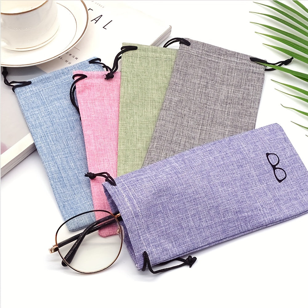 10pcs Waterproof Sunglasses Bags Unisex Print Glasses Cloth Bags