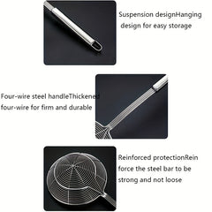 Stainless Steel Wire Skimmer Spoon With Handle Kitchen Spider Strainer