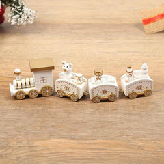 1pc Christmas Wooden Train Ornament Window Garden Tabletop Decoration