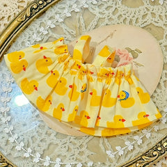 Plush Doll Yellow Duck Print Skirt for Princess Shoes