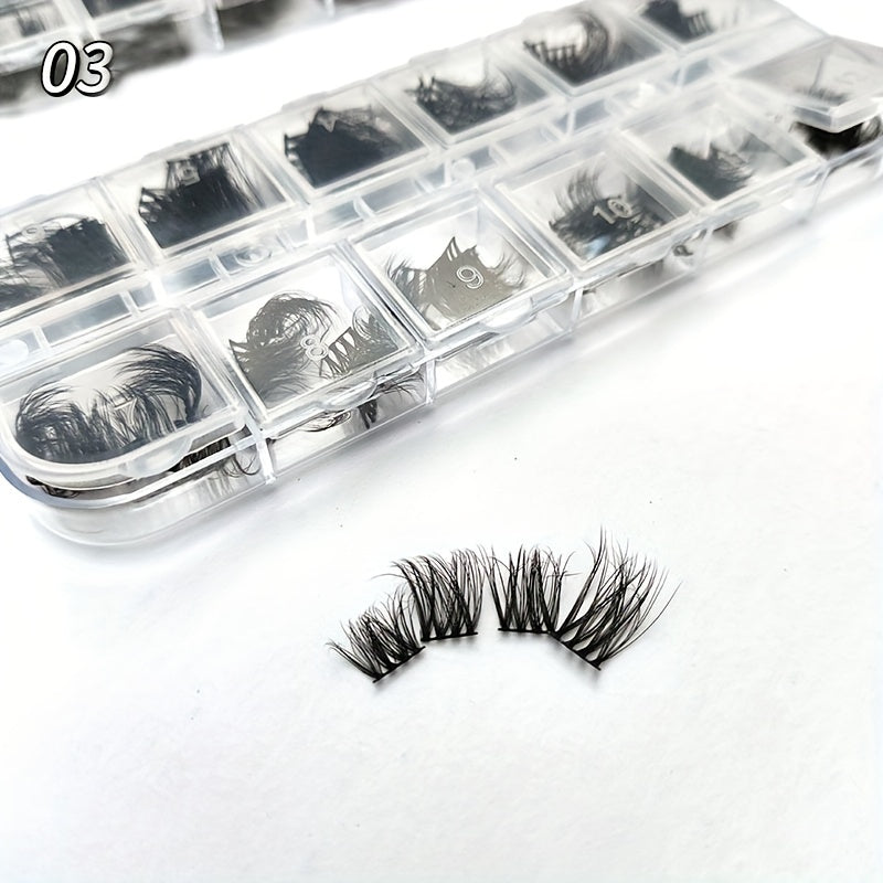 DIY C D Curl Thick False Lashes Cluster Fan Volume Makeup