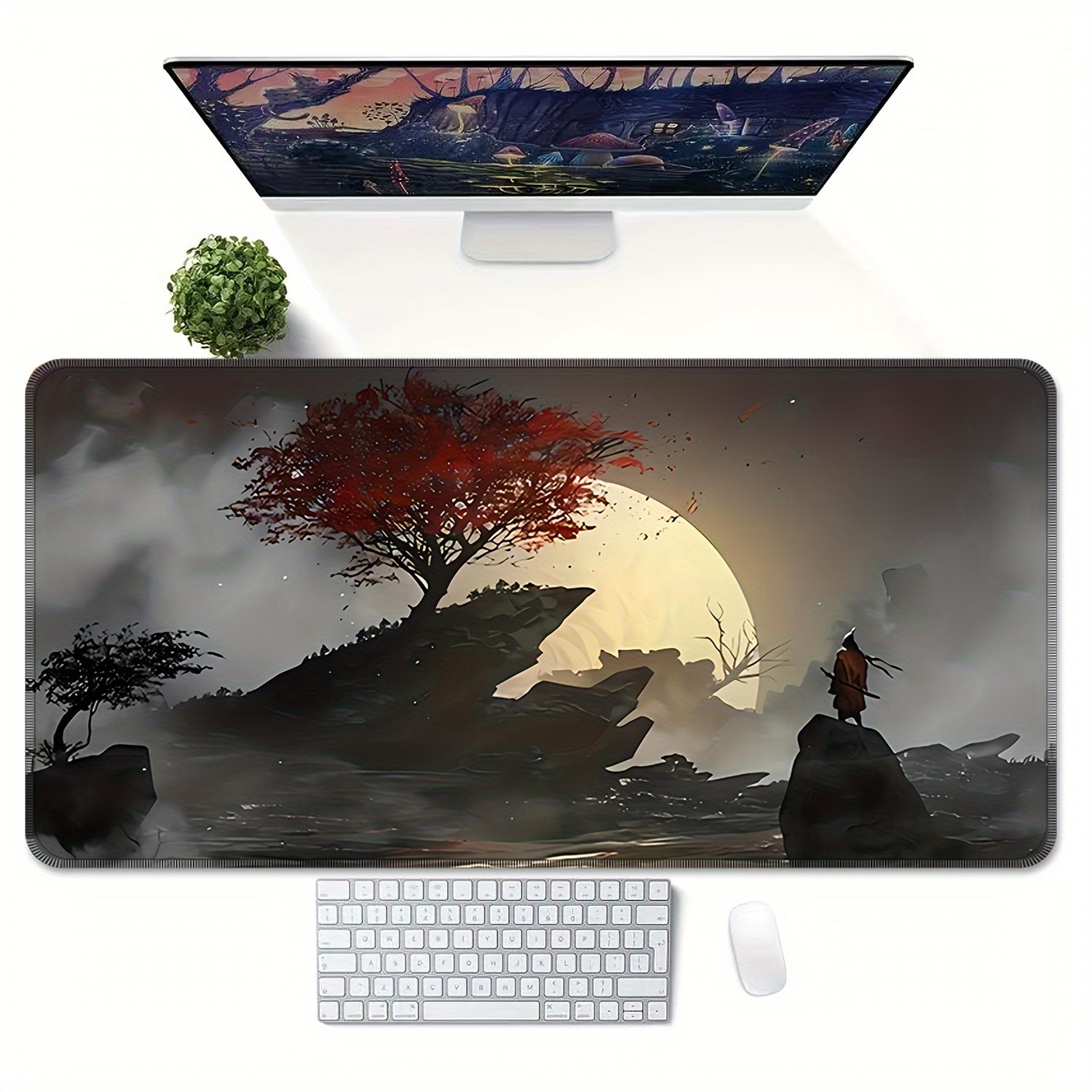 Red Plum Moon Mouse Pad Computer HD Keyboard Mouse Pad Office Cushion