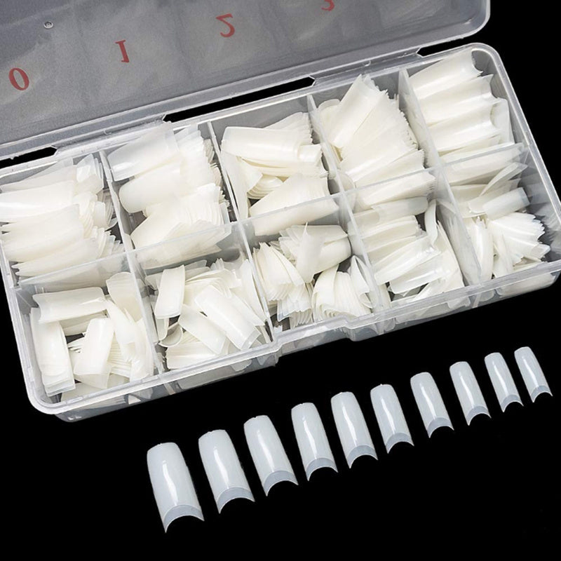 French Nail Tips 500 Pcs Half Cover False Nails