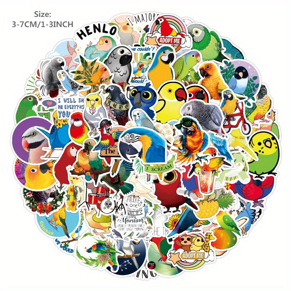 100pcs Parrot Cartoon Graffiti Stickers Waterproof DIY Toy