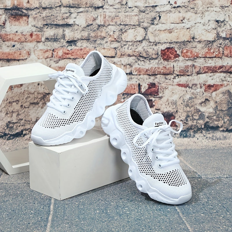 Women's Mesh Sneakers Lace Up Running Shoes Lightweight Hollow Out Shoes