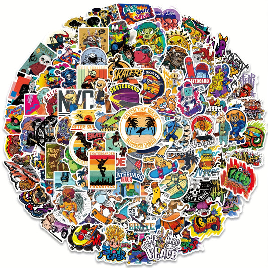 100pcs Hip Hop Psychedelic Stickers for Notebook Mobile Phone Case Bicycle Kids