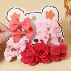 10pcs Bow Flowers Hair Tie Ponytail Holders Hair Accessories Sets for Baby Girls