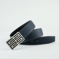Golden Double Sided Pebbled Smooth Leather Strap