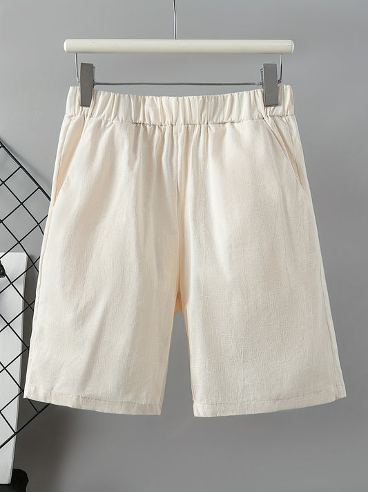 Elastic Waist Casual Cotton Shorts for Women