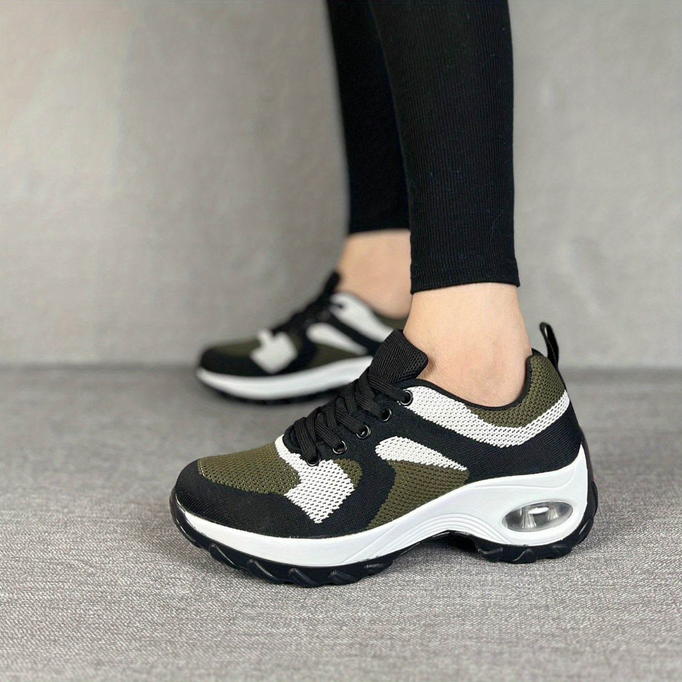 Women's Block Flying Woven Running Shoes Air Cushion Sneakers