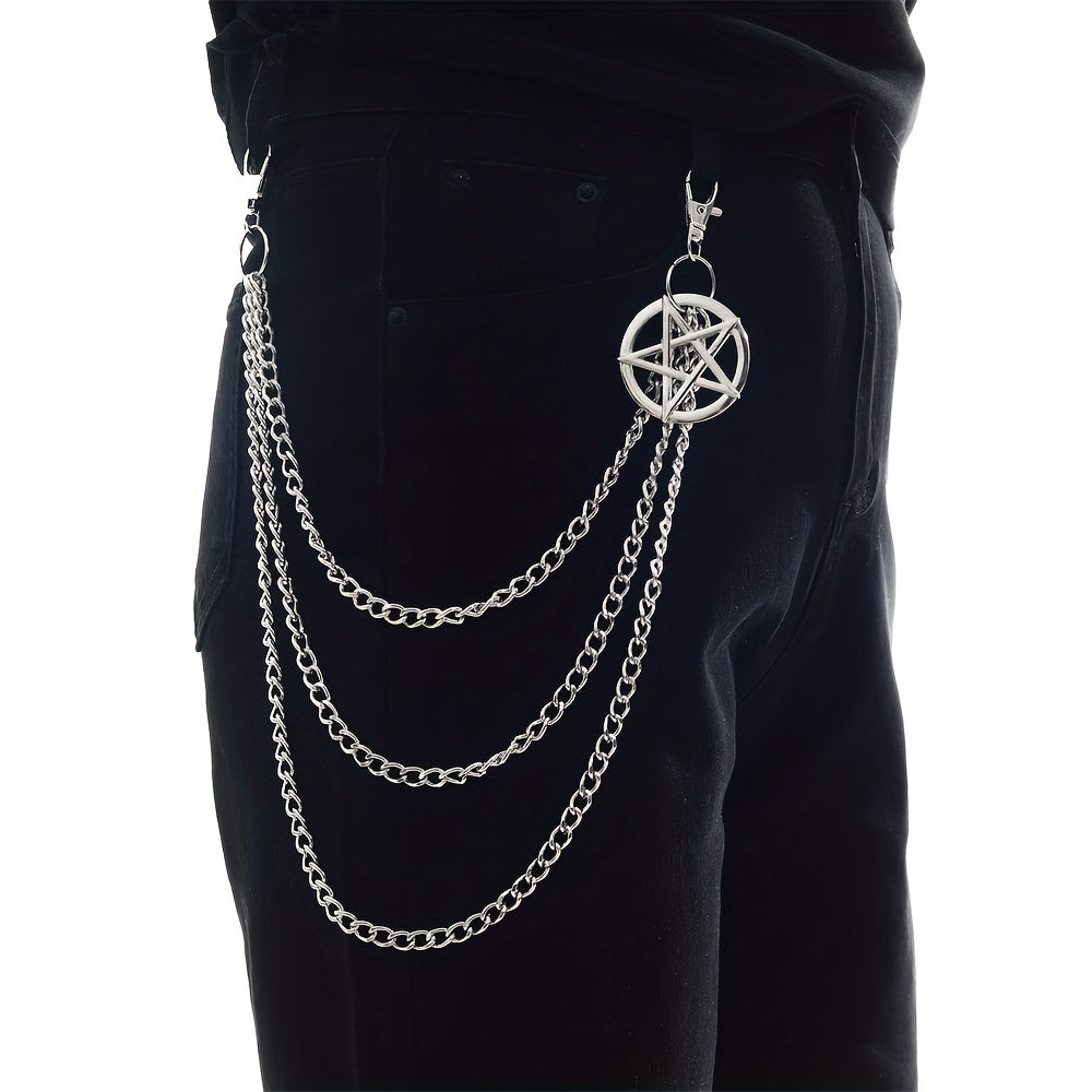 Pentagram Charm Pants Chain Punk Accessories