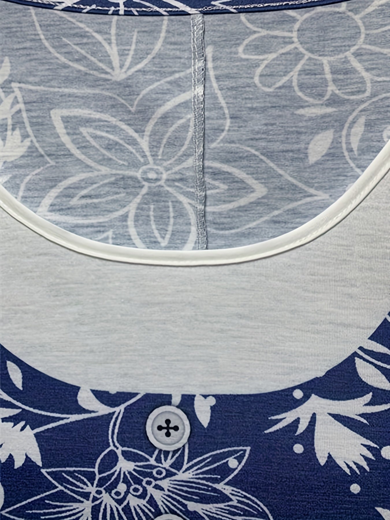  Floral Print Tank Dress Colorblock Round Neck Casual Stretch