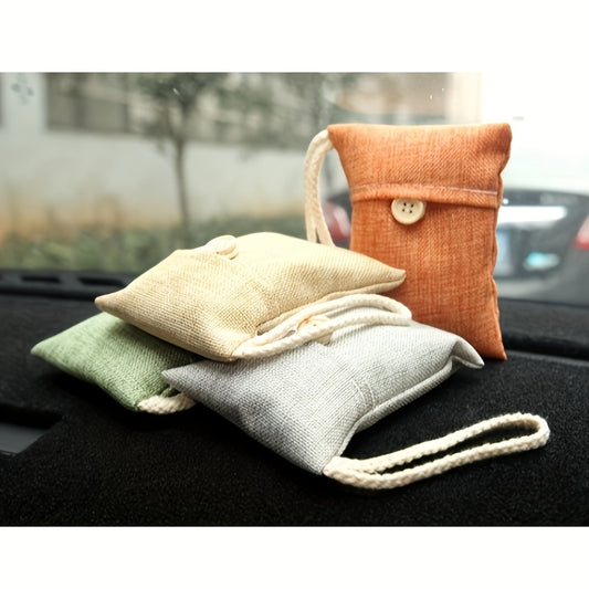 3pcs Linen Bamboo Charcoal Bag Car RV Deodorization Air Purification