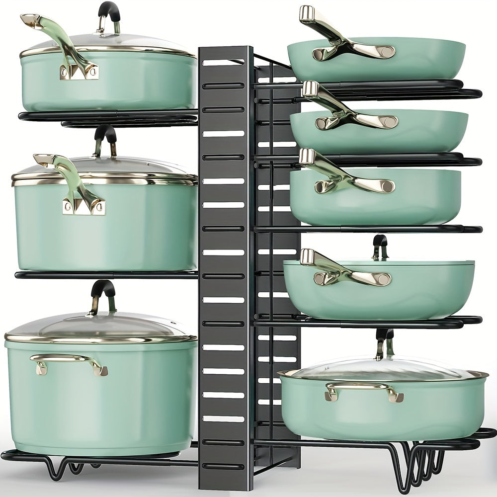 Expandable Pots And Pans Storage Rack Kitchen Organizer