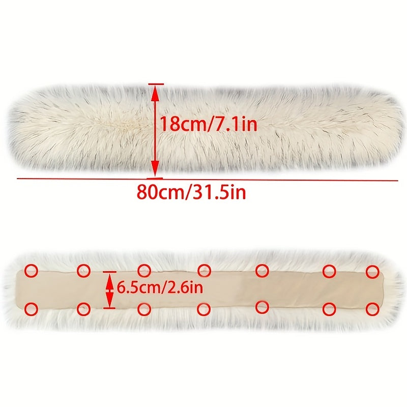 Faux Fur Collar Solid Warm Decorative Plush Shawl Scarf